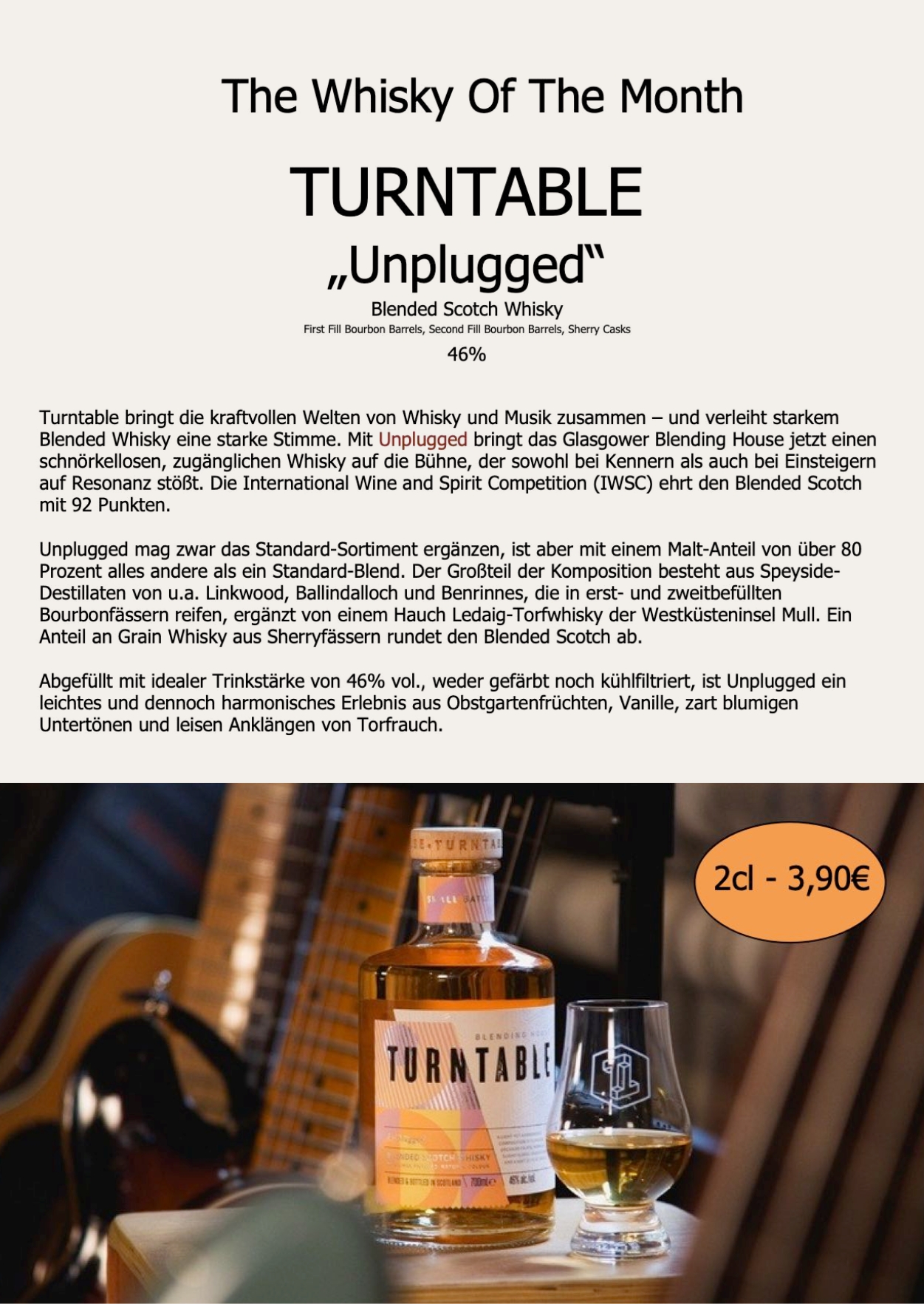 Whisky of the Month August 2025: Turntable Unplugged Blended Scotch